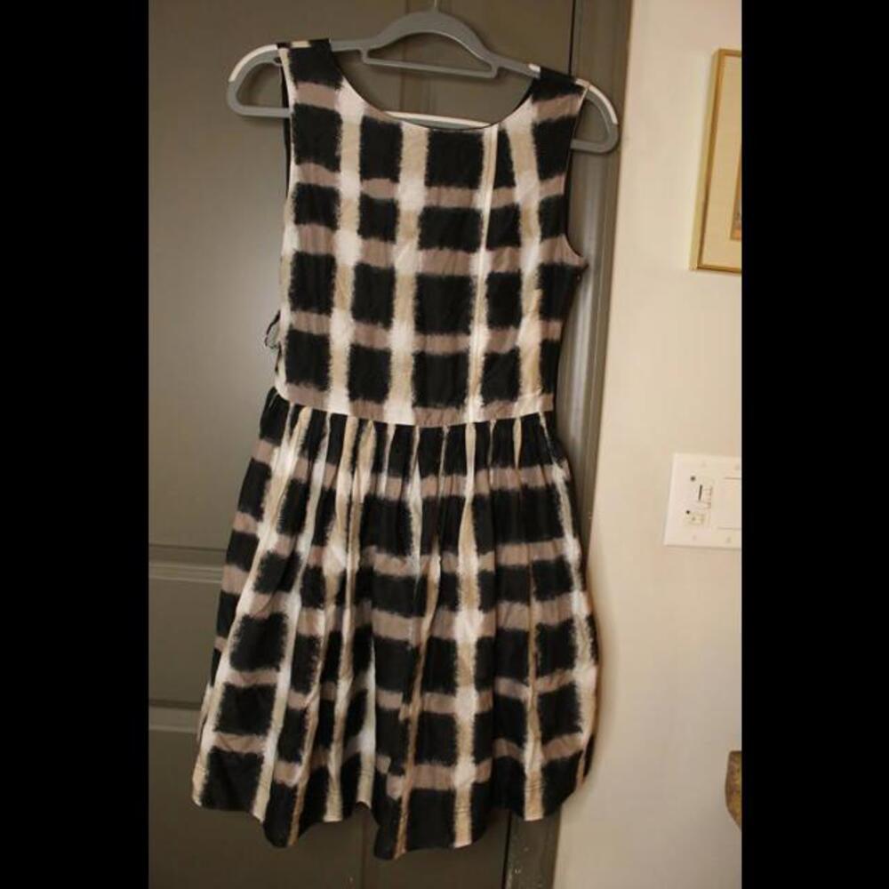 Marc Jacobs Black & Beige Plaid Dress